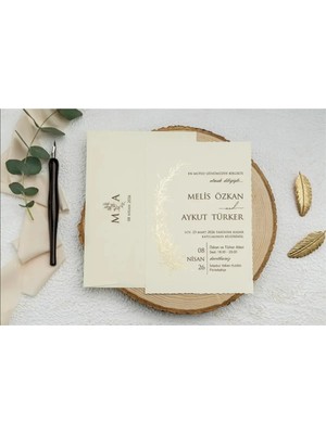 ABC Ofis Düğün Davetiyesi Ekonom Erdem Davetiye 9229 Baskı Dahil