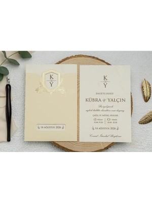 ABC Ofis Düğün Davetiyesi Ekonom Erdem Davetiye 9198 Baskı Dahil