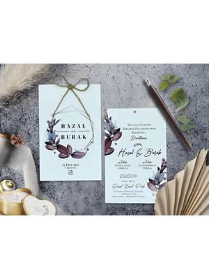 ABC Ofis Düğün Davetiyesi Cem Davetiye Elegance 7027 Baskı Dahil