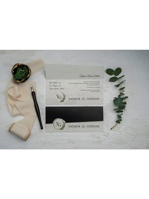 ABC Ofis Düğün Davetiyesi Ekonom Erdem Davetiye 9335 Baskı Dahil