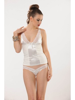 Pileli Store Beyaz Atlet Külot Takım - 3008