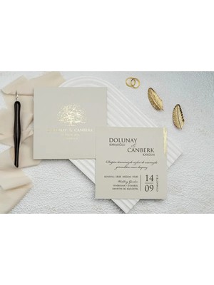 ABC Ofis Düğün Davetiyesi Ekonom Erdem Davetiye 9256 Baskı Dahil