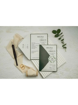 ABC Ofis Düğün Davetiyesi Ekonom Erdem Davetiye 9352 Baskı Dahil