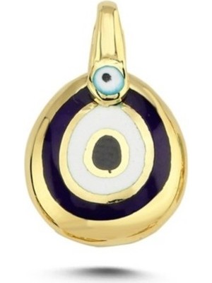 Zeya Kuyumculuk 14 Ayar Altın Çift Nazar Boncuklu Kolye Ucu