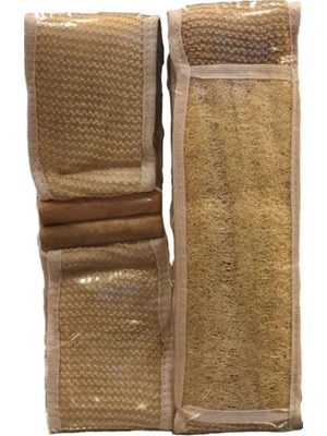 Pileli Store Ipek Naturel Uzun Sırt Kabak Lifi