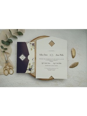 ABC Ofis Düğün Davetiyesi Ekonom Erdem Davetiye 9354 Baskı Dahil