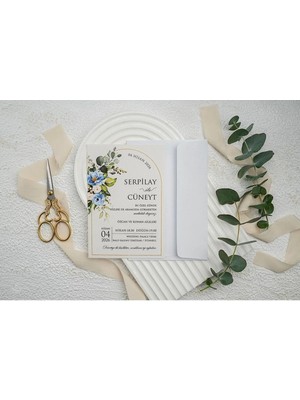 ABC Ofis Düğün Davetiyesi Ekonom Erdem Davetiye 9339 Baskı Dahil