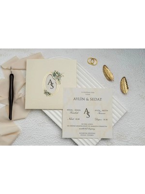 ABC Ofis Düğün Davetiyesi Ekonom Erdem Davetiye 9334 Baskı Dahil