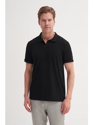 Cazador  Polo  T-Shirt Erkek Regular Fit  Viskon 42040 Siyah