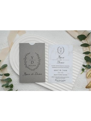 ABC Ofis Düğün Davetiyesi Ekonom Erdem Davetiye 9297 Baskı Dahil