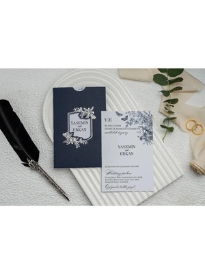 ABC Ofis Düğün Davetiyesi Ekonom Erdem Davetiye 9299 Baskı Dahil