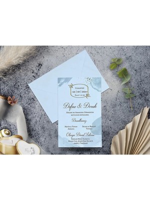 ABC Ofis Düğün Davetiyesi Cem Davetiye Elegance 7096 Baskı Dahil