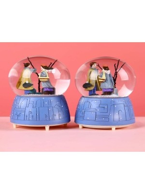 Pileli Store Işıklı Müzikli Kar Küresi Orta Boy Mh-97