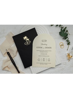 ABC Ofis Düğün Davetiyesi Ekonom Erdem Davetiye 9309 Baskı Dahil