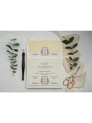 ABC Ofis Düğün Davetiyesi Ekonom Erdem Davetiye 9361 Baskı Dahil