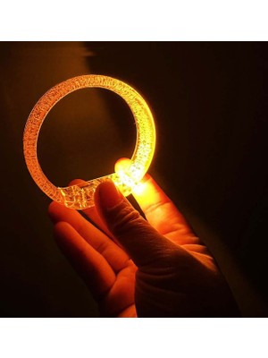 Pileli Store Turuncu LED Işıklı Baskı Yapılabilen Pilli Bileklik Bilezik 1,5 cm Genişlik