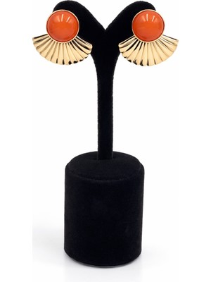 Pangu Lak Kaplama Akrilik Taşlı Deniz Kabuğu Tasarım Küpe