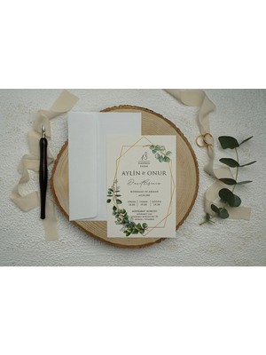 ABC Ofis Düğün Davetiyesi Ekonom Erdem Davetiye 9346 Baskı Dahil