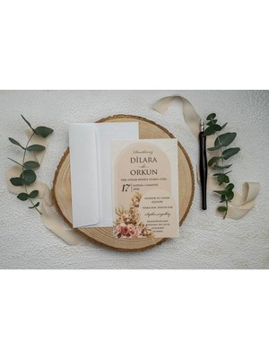 ABC Ofis Düğün Davetiyesi Ekonom Erdem Davetiye 9345 Baskı Dahil