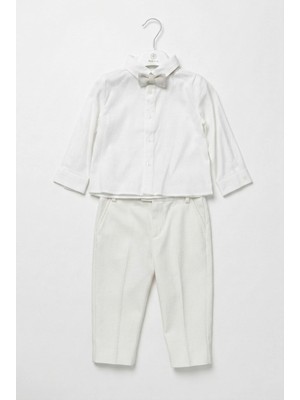 Mayoral Abel&lula Erkek Bebek Gömlek Pantolon ve Papyon Takım Krem