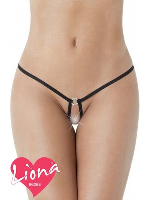Pileli Store Taşlı Büyük Beden G-String
