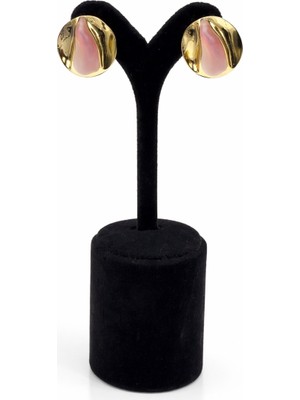 Pangu Lak Kaplama Mineli Yuvarlak Küpe