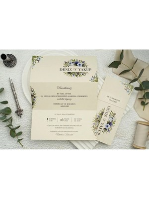ABC Ofis Düğün Davetiyesi Ekonom Erdem Davetiye 9314 Baskı Dahil