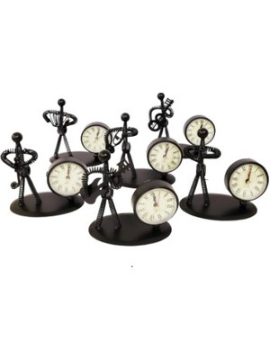 Pileli Store Metal Adam Masaüstü Saat