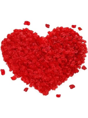 Pileli Store Kırmızı Renk Gül Yaprağı Şekilli Konfeti – 1 Paket 100 Adet
