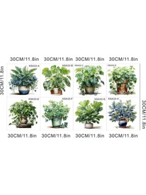 Pileli Store Tropikal Bitkiler Duvar Stickerı Model A