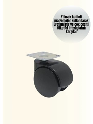 Poyraz Market Çok Amaçlı Kilitsiz Masa Ayağı Tekerleği 6 cm