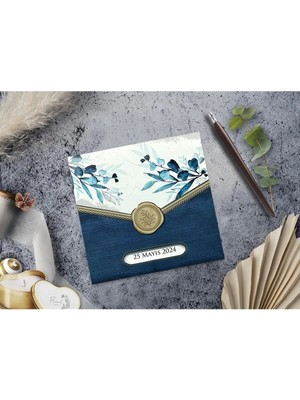 ABC Ofis Düğün Davetiyesi Cem Davetiye Elegance 7003 Baskı Dahil