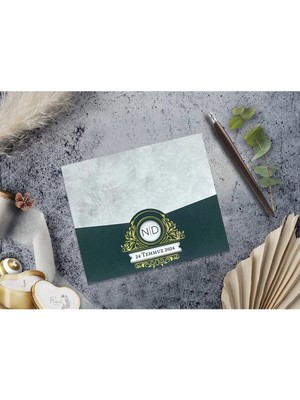 ABC Ofis Düğün Davetiyesi Cem Davetiye Elegance 7014 Baskı Dahil