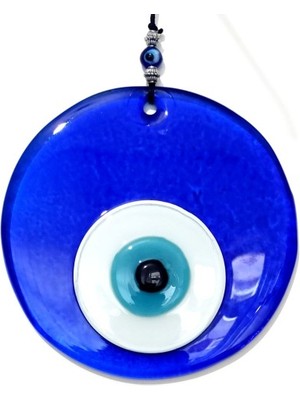 Pileli Store Şeffaf Mavi El Yapımı Cam Nazar Boncuğu Duvar Süsü Hediyelik Eşya