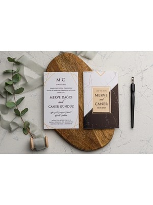 ABC Ofis Düğün Davetiyesi Ekonom Davetiye 91275 Baskılı