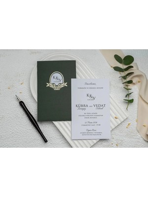 ABC Ofis Düğün Davetiyesi Ekonom Erdem Davetiye 9163 Baskı Dahil