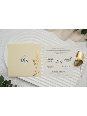 ABC Ofis Düğün Davetiyesi Ekonom Erdem Davetiye 9313 Baskı Dahil