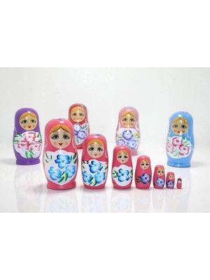 Pileli Store 7'li Ahşap Matruşka ALK1202