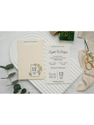 ABC Ofis Düğün Davetiyesi Ekonom Erdem Davetiye 9271 Baskı Dahil