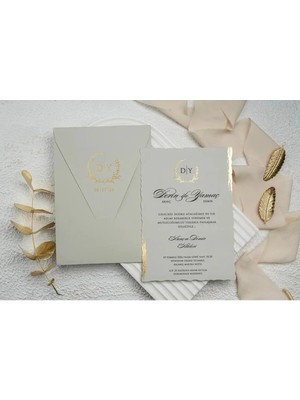 ABC Ofis Düğün Davetiyesi Ekonom Erdem Davetiye 9263 Baskı Dahil