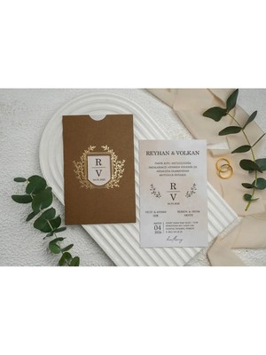 ABC Ofis Düğün Davetiyesi Ekonom Erdem Davetiye 9296 Baskı Dahil