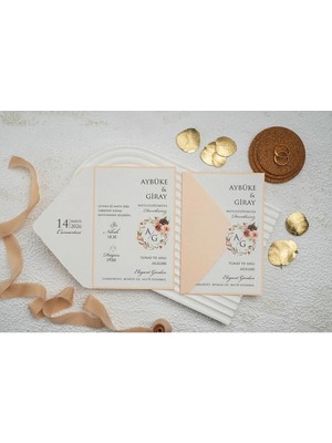 ABC Ofis Düğün Davetiyesi Ekonom Erdem Davetiye 9349 Baskı Dahil