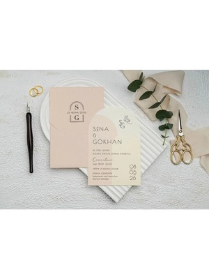 ABC Ofis Ekonom Düğün Davetiyesi 9357 Baskı Dahil 50 Adet Şık Tasarım ve Renk Seçenekleri