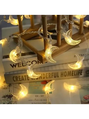 Pileli Store 3m 20 LED Ay Figürlü Gün Işığı Lamba