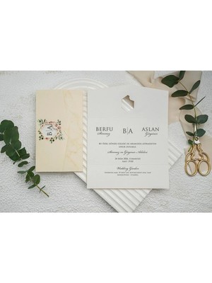 ABC Ofis Düğün Davetiyesi Ekonom Erdem Davetiye 9355 Baskı Dahil