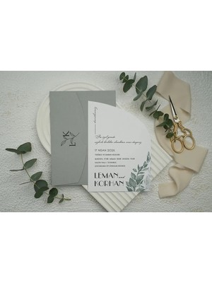 ABC Ofis Düğün Davetiyesi Ekonom Erdem Davetiye 9273 Baskı Dahil