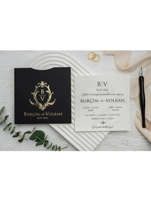 ABC Ofis Düğün Davetiyesi Ekonom Erdem Davetiye 9236 Baskı Dahil