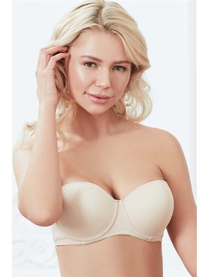 Pileli Store Balenli Destekli Dolgulu Straplez T-Shirt Sütyeni