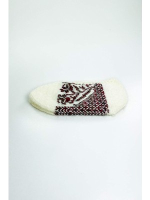 Pileli Store El Örgüsü Kışlık Şık Kadın Yün Patik D3