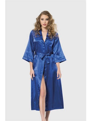 Pileli Store  Saks Uzun Saten Sabahlık